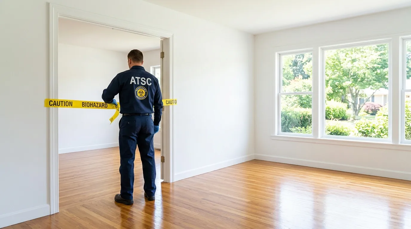 Certified biohazard cleanup crew performing Decomposition Cleanup in Wilmington